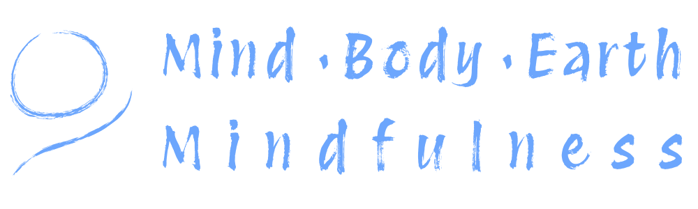 Mind, Body, Earth & Mindfulness - Blue logo landscape