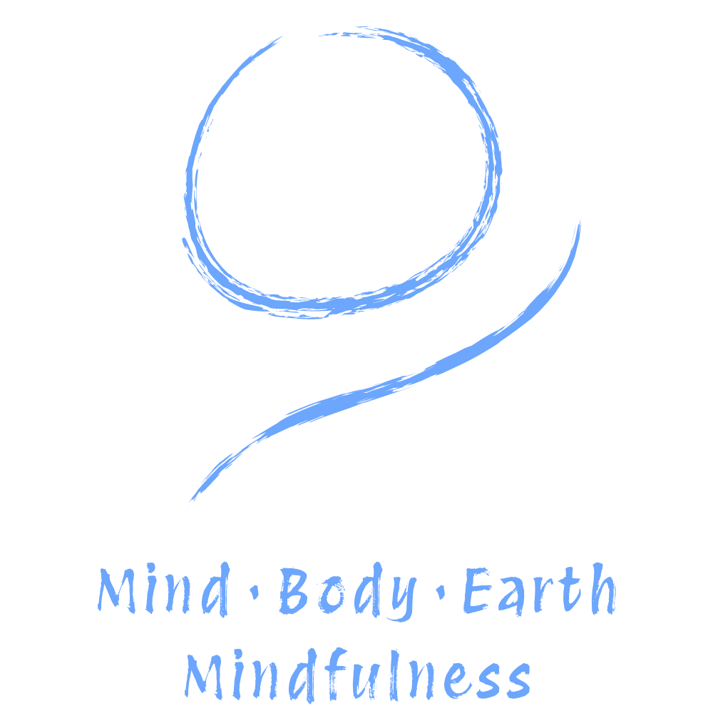 Mind, Body, Earth & Mindfulness - Blue logo portrait